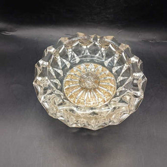 Crystal Brass Footed Ashtray