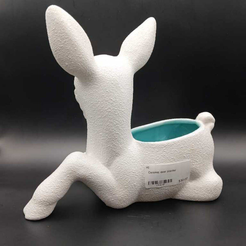 Ceramic deer planter