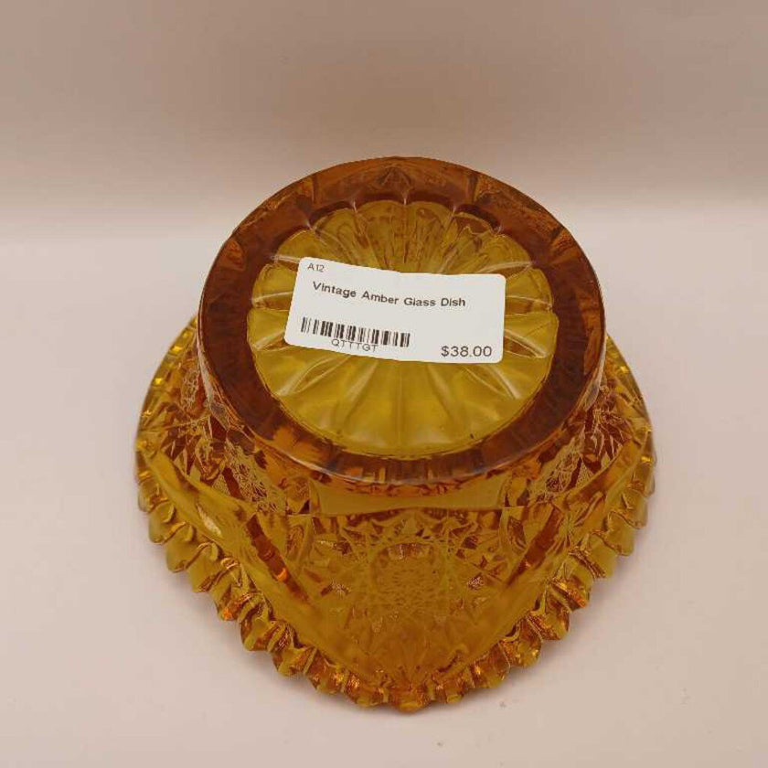 Vintage Amber Glass Dish
