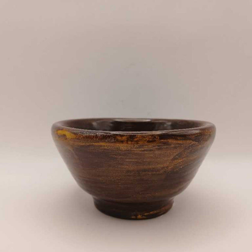 Brown and Gold Ceramic Mini Bowl