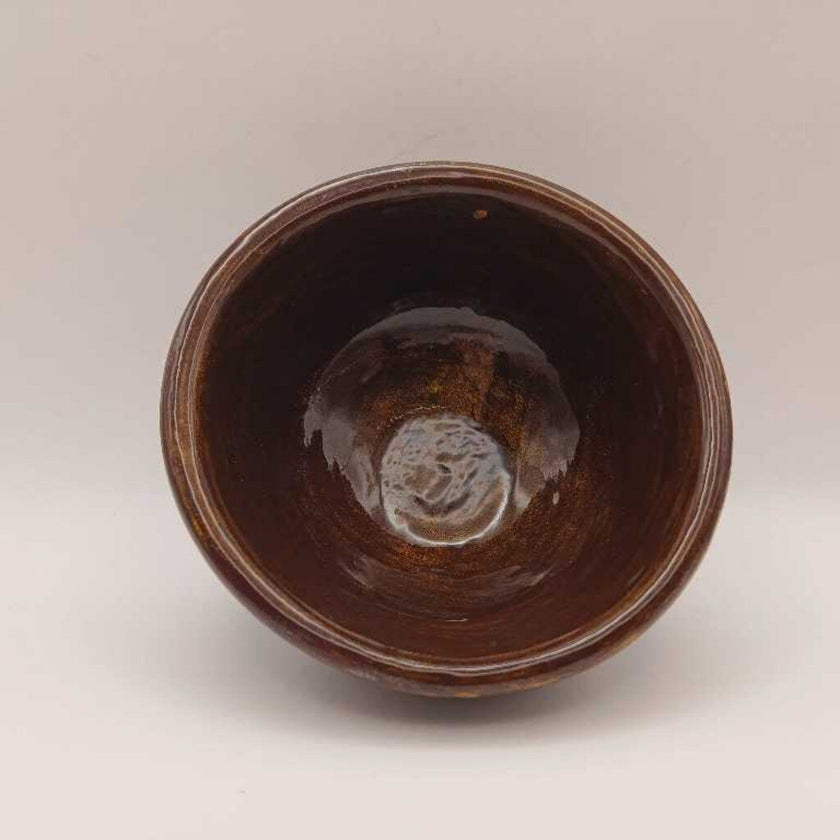 Brown and Gold Ceramic Mini Bowl