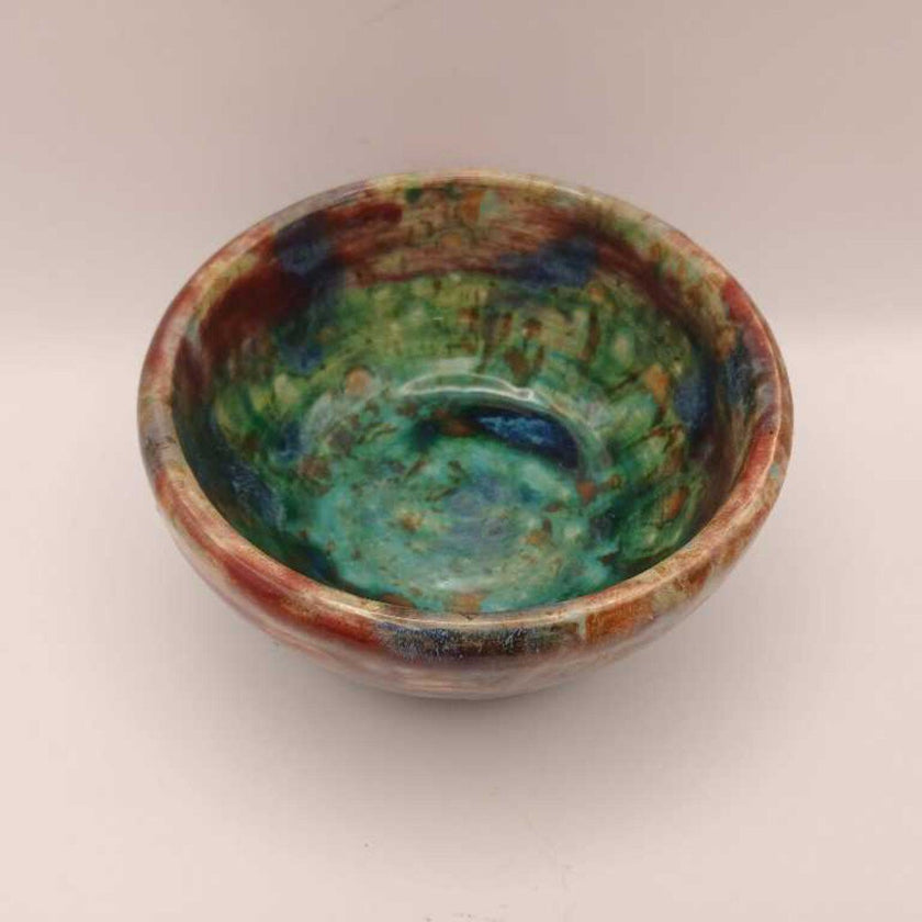 Green and Red Small Ceramic Bowl