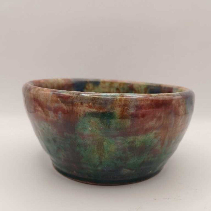 Green and Red Small Ceramic Bowl