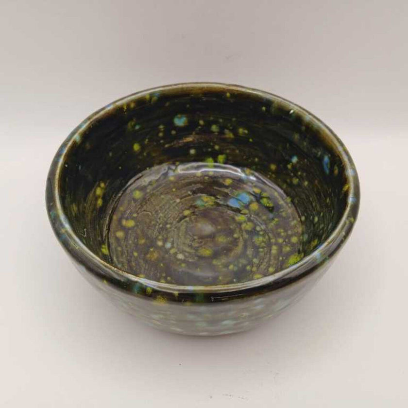 Black and Green Small Ceramic Bowl