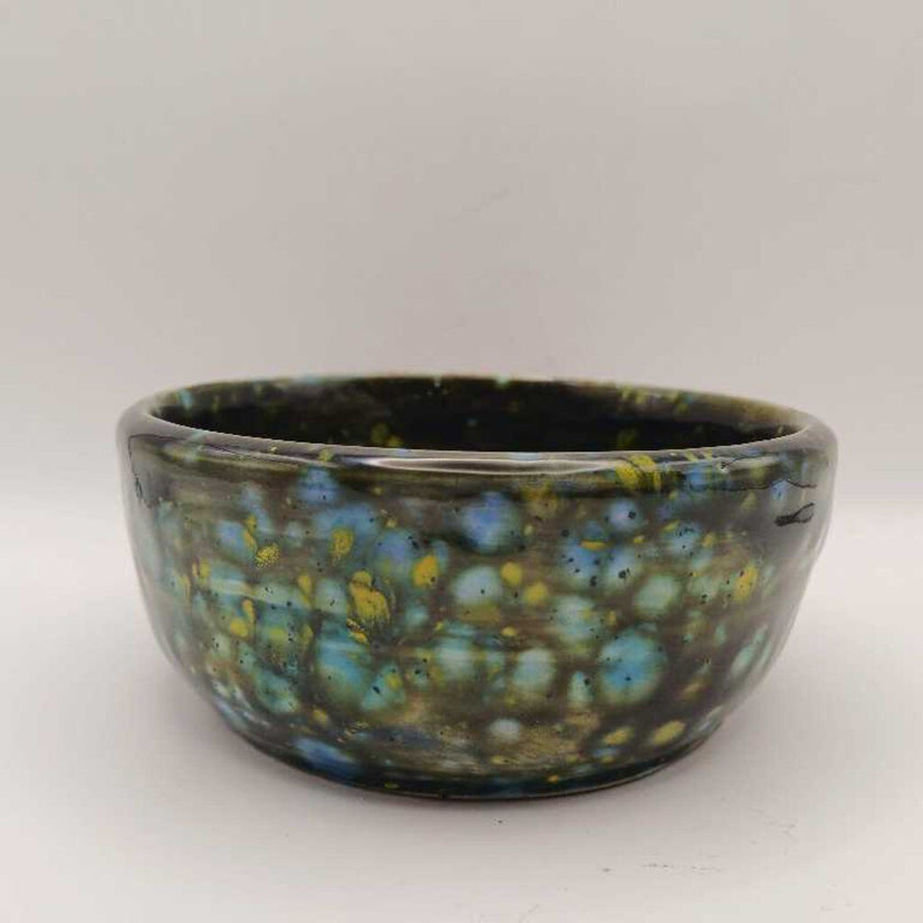 Black and Green Small Ceramic Bowl