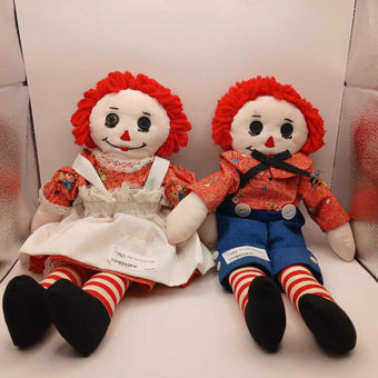 Raggedy Ann and Andy Dolls - A Pair