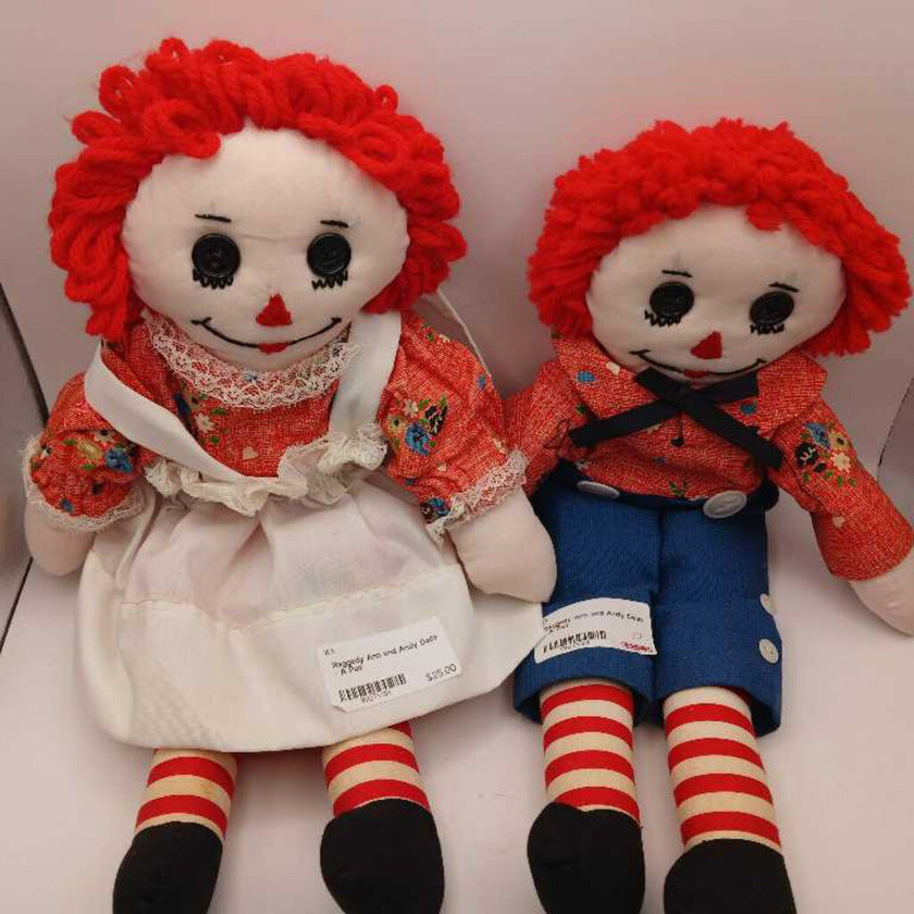 Raggedy Ann and Andy Dolls - A Pair