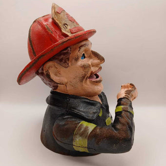 Cast Iron Fireman Bank