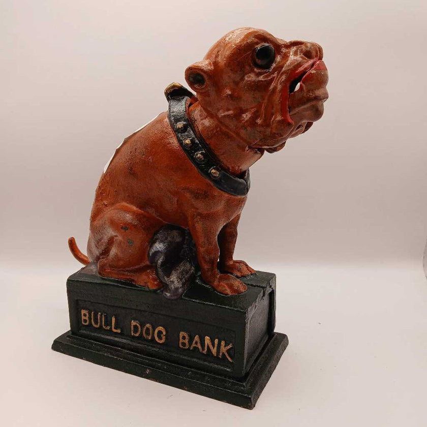 Cast iron bulldog bank