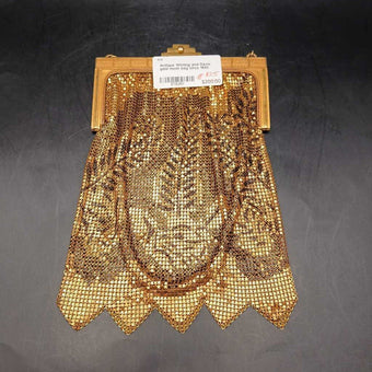 Antique Whiting and Davis gold mesh bag circa 1920