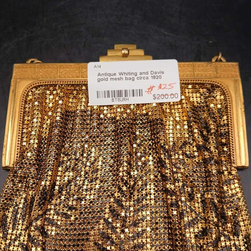 Antique Whiting and Davis gold mesh bag circa 1920