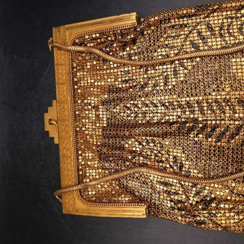 Antique Whiting and Davis gold mesh bag circa 1920