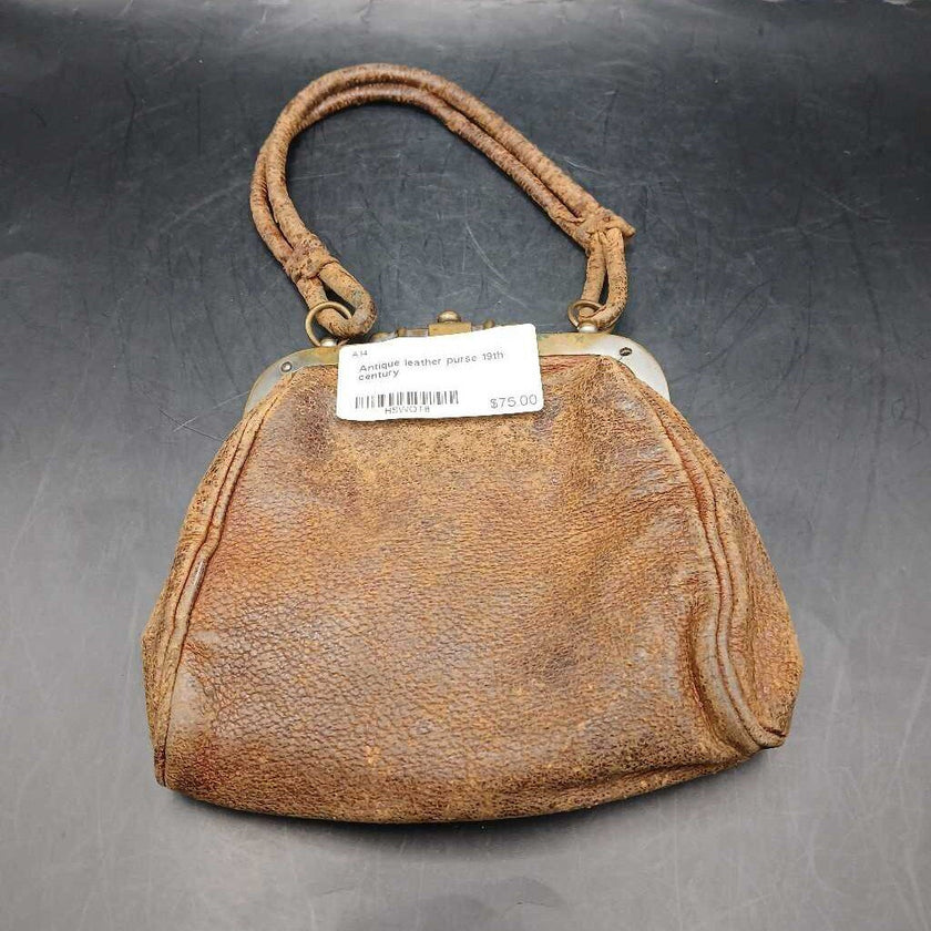 Antique leather purse 19th century
