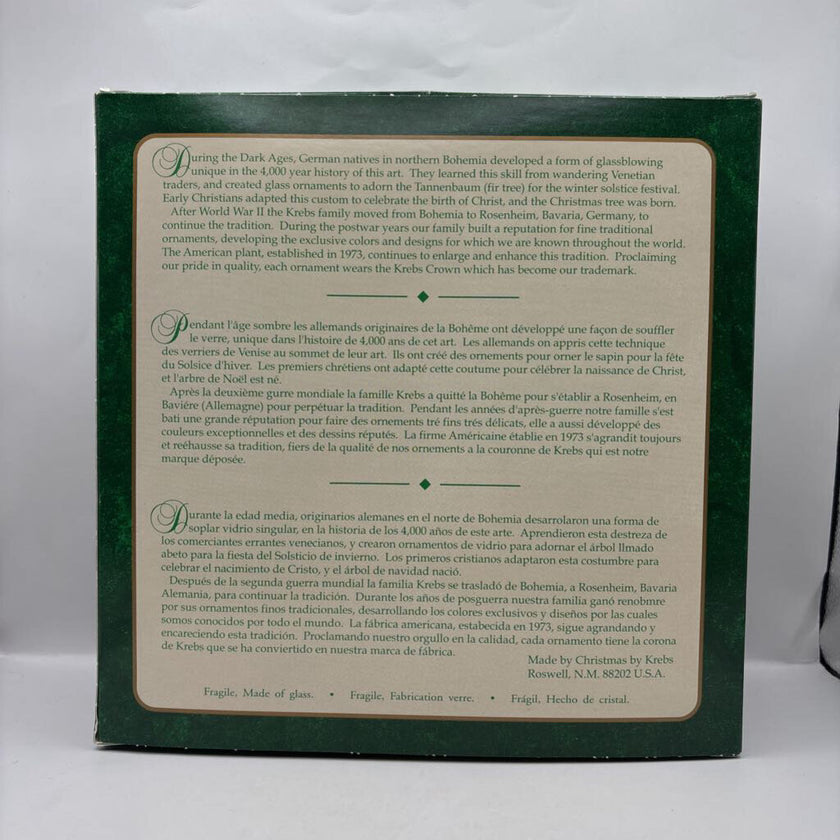 vintage glass ornaments in box