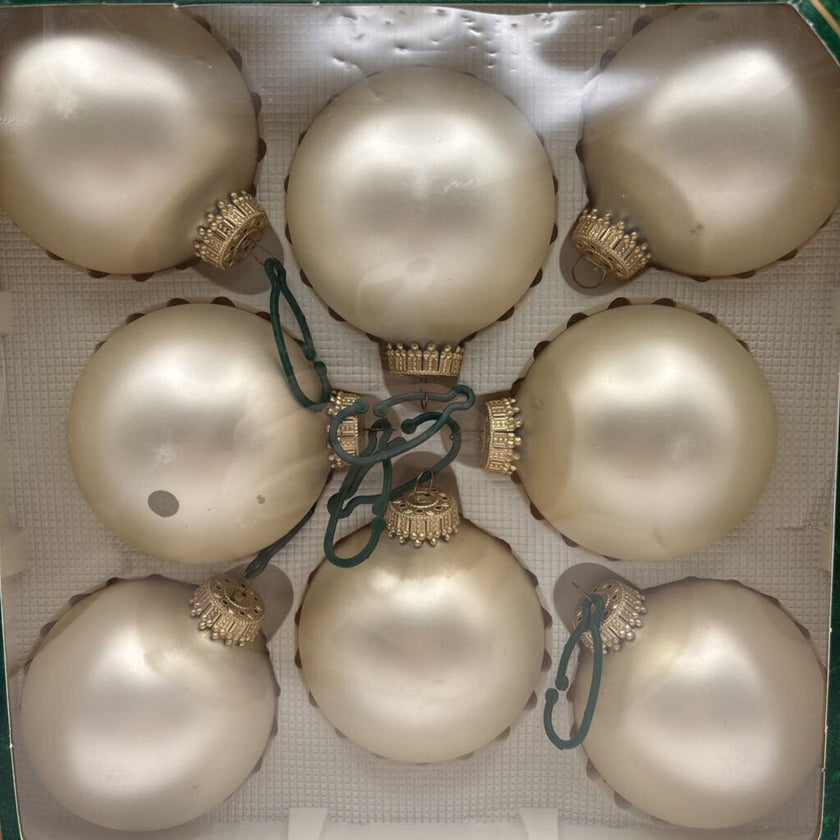 vintage glass ornaments in box