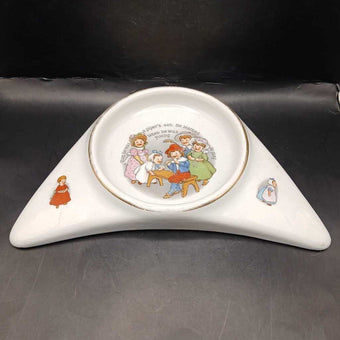 Porcelain High Chair Baby Dish 1912