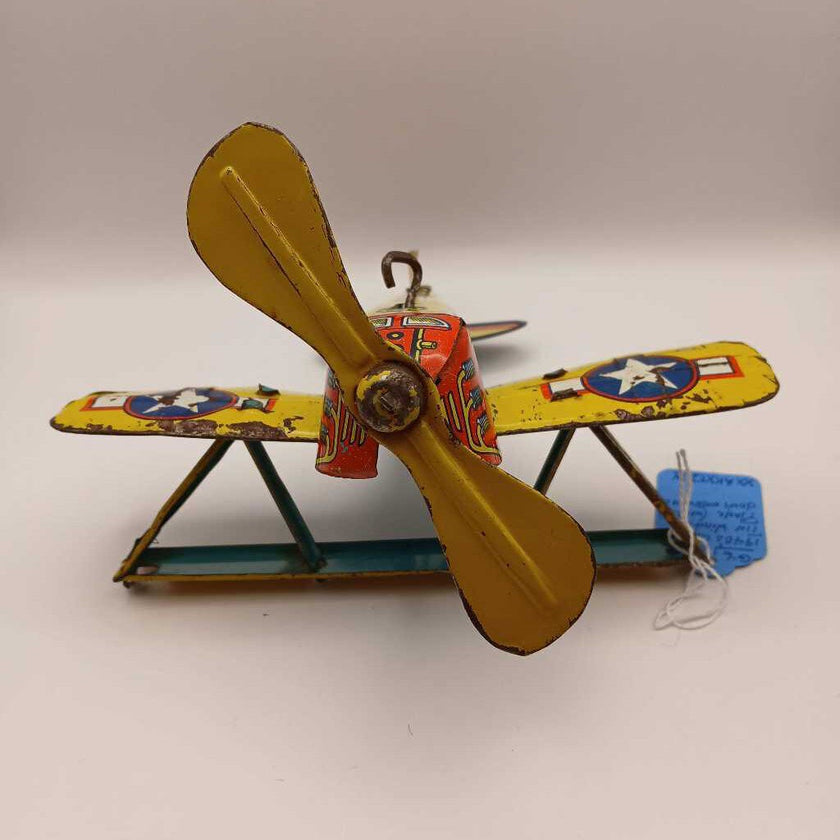 1940's Chein tin windup airplane working don't wind until you buy it