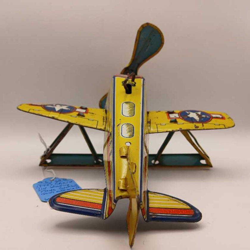 1940's Chein tin windup airplane working don't wind until you buy it