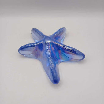 Blue Starfish Art Glass Paperweight