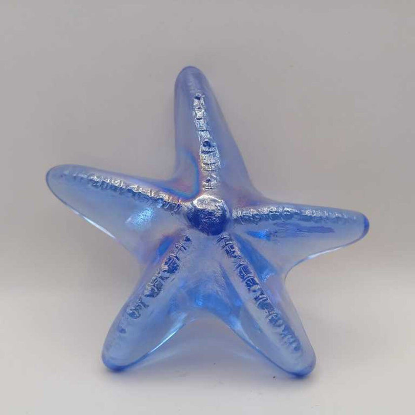 Blue Starfish Art Glass Paperweight