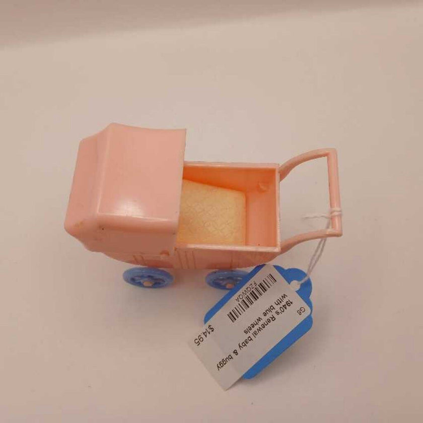 1940's Renewal baby & buggy with blue wheels