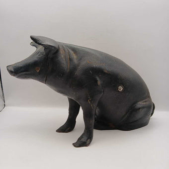 Vintage English cast iron piggy bank