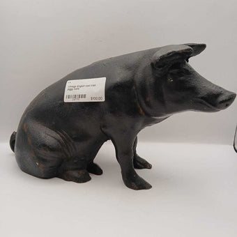 Vintage English cast iron piggy bank