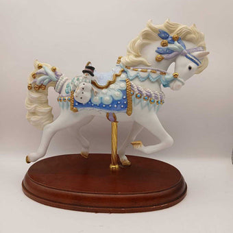 Lenox 1998 Christmas Carousel Horse Snow Man