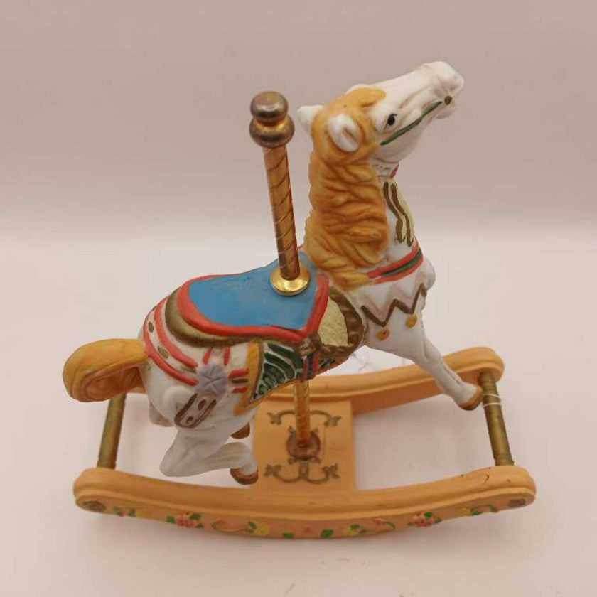 Vintage rocking porcelain carousel horse