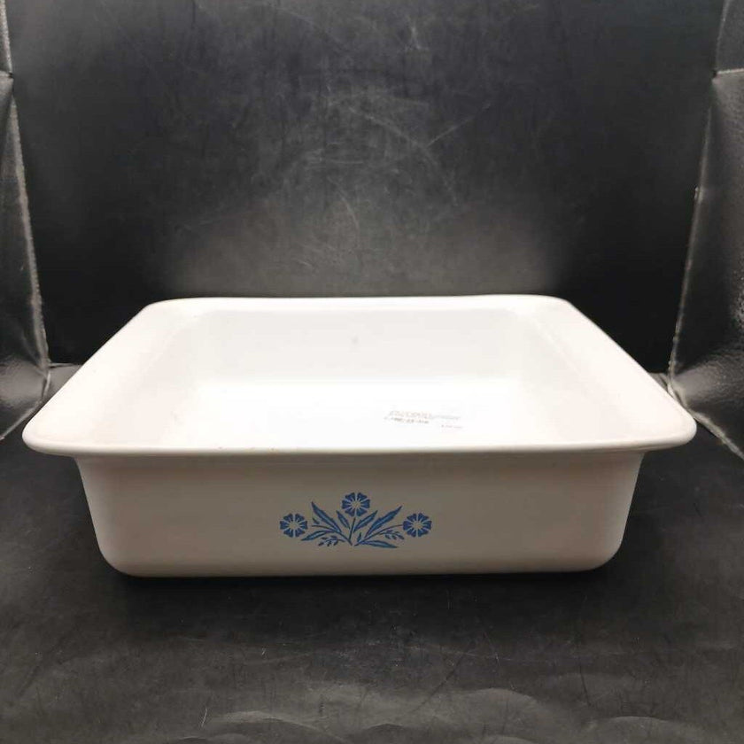 Vtg Corning Blue Cornflower Brownie Baking Dish/Square Baking Dish ca1970