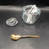 Tiffany & Co. Elsa Peretti Signed Crystal Apple Jam Jar w/Gold Spoon