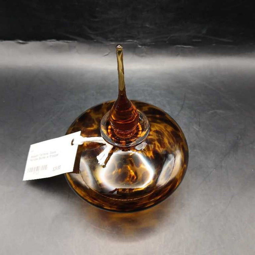 Silvestri Tortoise Glass Perfume Bottle w/Stopper