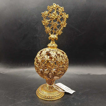 Brass Maple Leaf French Perfume Bottle
