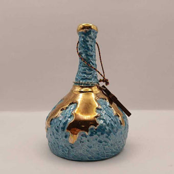 Turquoise Copper Ceramic Bell w/Cross