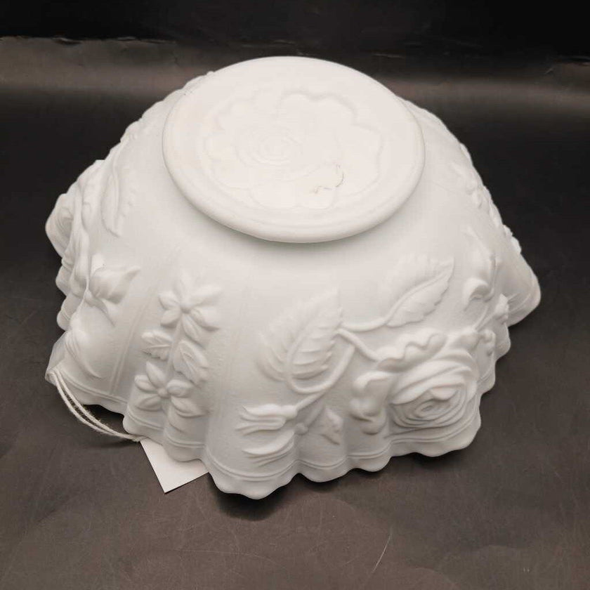 1960s Imperial Milk Glass Ruffled Rose Bowl