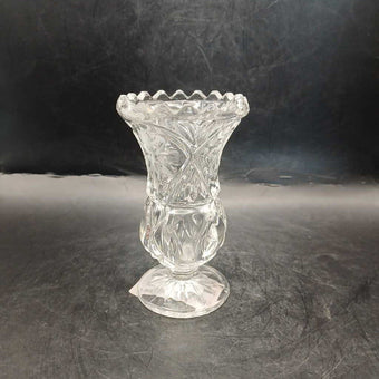 Zajecar Yugoslavian Crystal Footed Bud Vase
