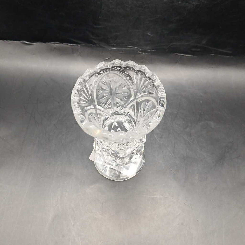 Zajecar Yugoslavian Crystal Footed Bud Vase