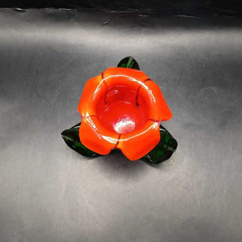 Red Blown Glass Flower
