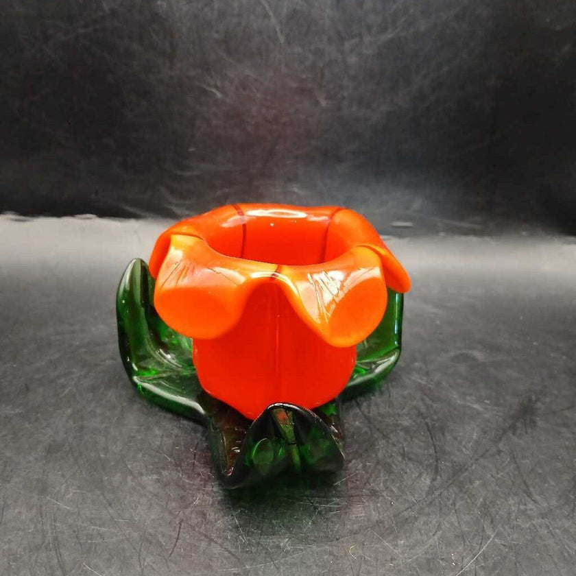 Red Blown Glass Flower