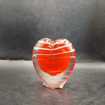 Blown Glass Red Heart Paperweight