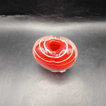 Blown Glass Red Heart Paperweight