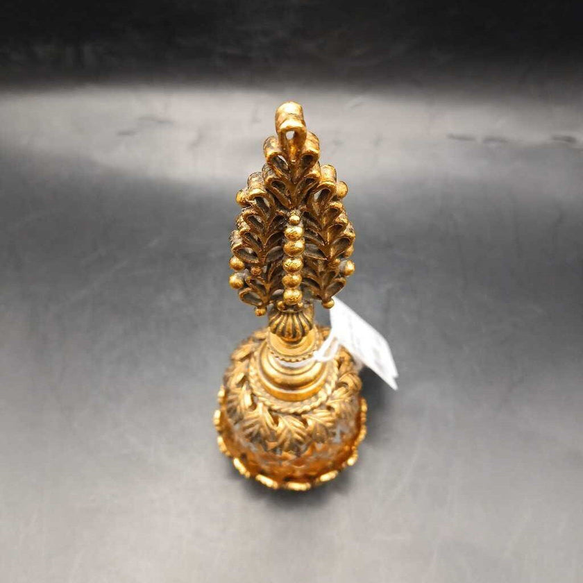 Antique Brass & Glass French Perfume Bottle
