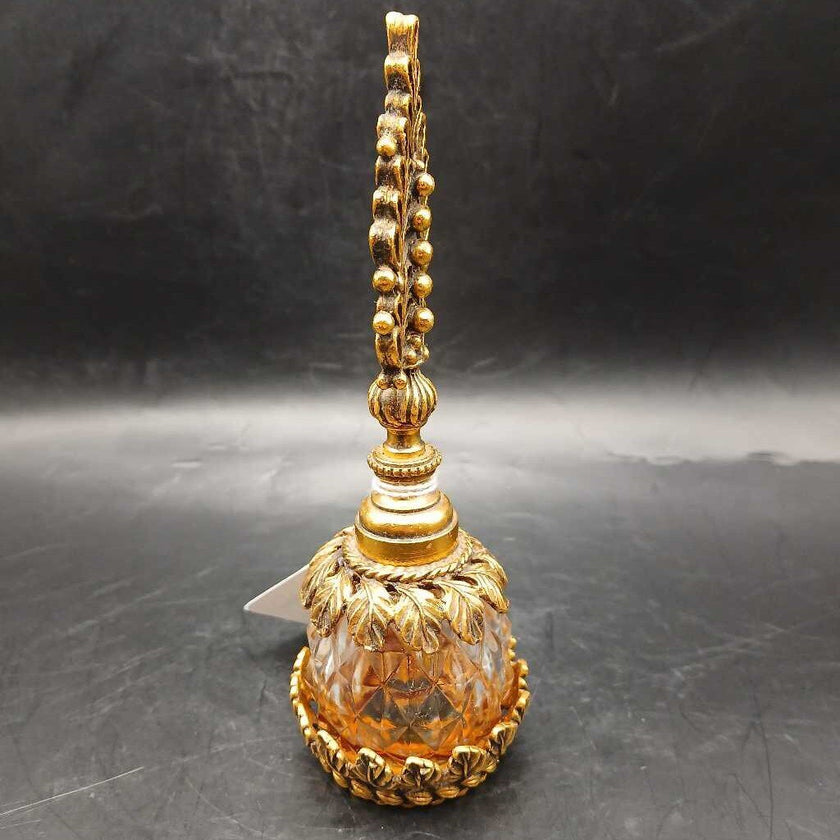 Antique Brass & Glass French Perfume Bottle