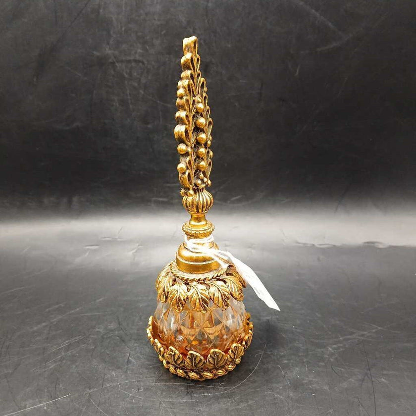 Antique Brass & Glass French Perfume Bottle