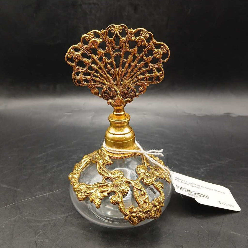 Vintage 24 Karat Gold Plated Perfume Bottle