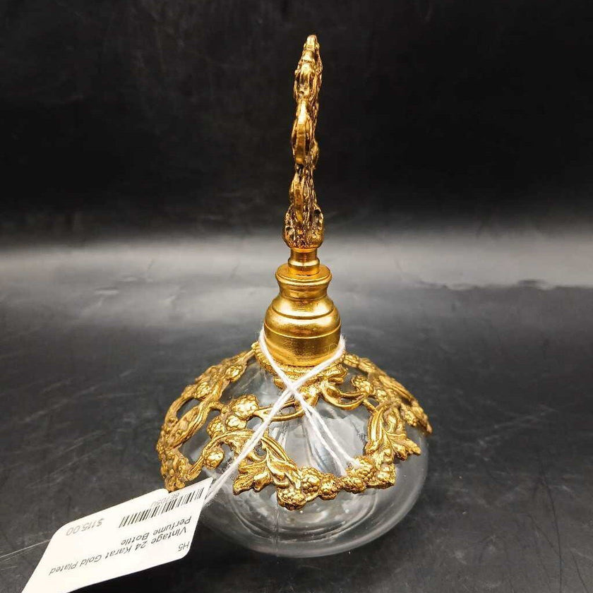 Vintage 24 Karat Gold Plated Perfume Bottle