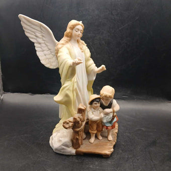 Vtg Lefton china Guardian Angel and children