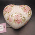Glass Stoneware heart shape w/ pink rose