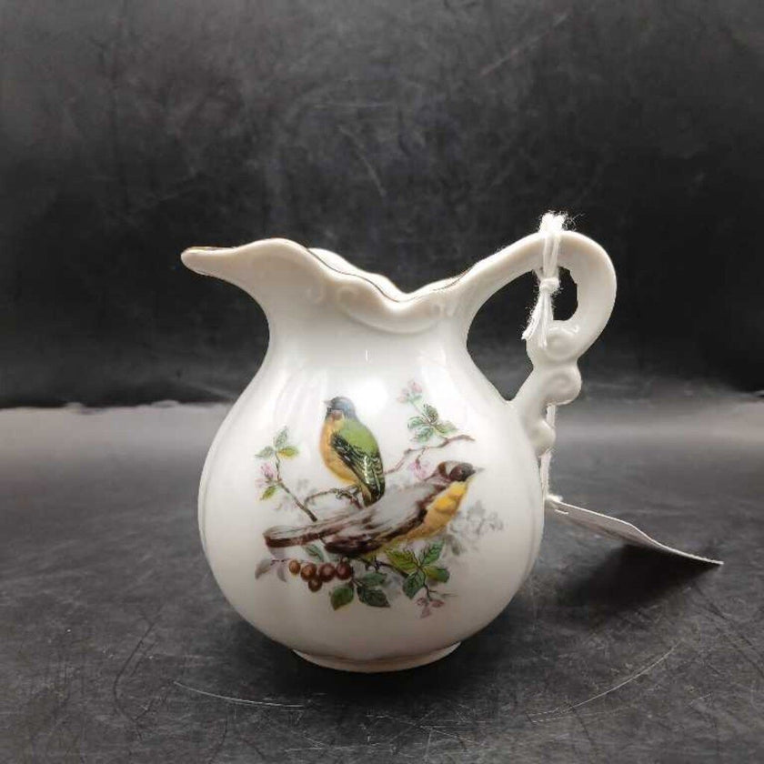 A Price Imports Miniature Pitcher w/Birds, Taiwan