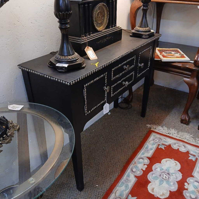 Black studded console table